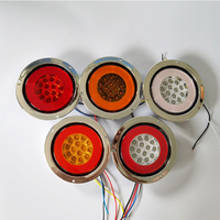 Hot Sell 12-24V 32 LED Universal 4" Round Red Amber White Combination Truck Trailer Rear Tail Light With Stop Reverse Turn Lamp