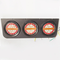 Waterproof 24V 4" LED Truck Trailer Tail Lights Combination Kit Turn Signal Brake Reverse Running Rear Lamp with Iron Plate