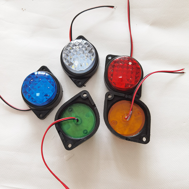 High Bright Universal Truck Trailer 3 Inch Round 24V Side Signal Marker Clearance Yellow Led Lights
