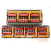 Factory Price Rectangular 24V LED Truck Trailer Red Amber Indicator Stop Rear Lamps Back Tail Lights