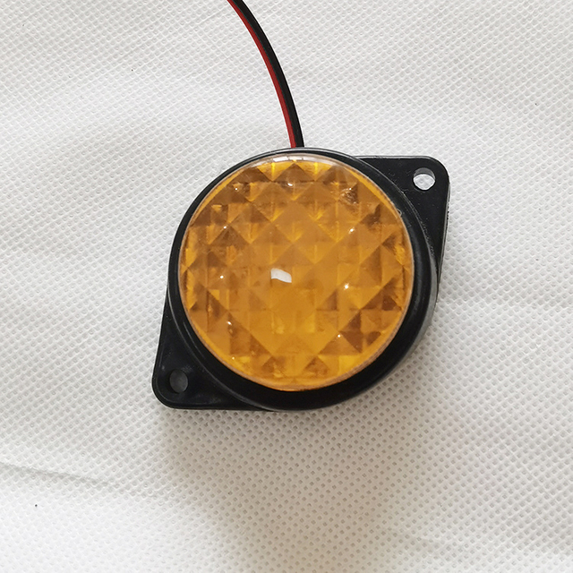 High Bright Universal Truck Trailer 3 Inch Round 24V Side Signal Marker Clearance Yellow Led Lights