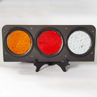 Heavy Duty Truck Trailer Body Spare Parts 5" 37 Led 24V Round Combination Red Yellow White LED Tail Lamp Rear Light