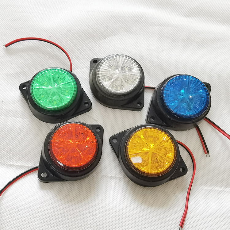 3 Inch Round Waterproof Red LED Truck Trailer Bus Lorry Clearance Lamp Side Marker Lights